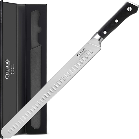 Image of CUTLUXE Slicing Carving Knife – 12" Brisket Knife – Forged High Carbon German Steel – Full Tang & Razor Sharp – Ergonomic Handle Design – Artisan Series