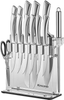 Knife Set, 14 PCS High Carbon Stainless Steel Kitchen Knife Set for Chef, Super Sharp Knife Set with Acrylic Stand, Include Steak Knives, Sharpener and Scissors, Ergonomical Design by Kincano