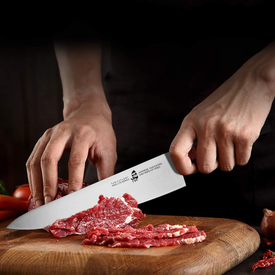 TUO Chef Knife 8 Inch Kitchen Knife Cooking Knife Chef'S Knife Pro Japanese Gyuto Knife for Vegetable Fruit and Meat, AUS-8 High Carbon Stainless Steel with Ergonomic Handle Gift Box, Ring Lite Series