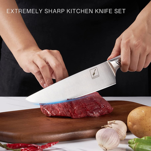 Kitchen Knife Set with Block, Imarku 14-Piece High Carbon Stainless Steel Knife Set, Dishwasher Safe Kitchen Knives, Chef Knife Set with Built-In Sharpener, Ergonomic Handle