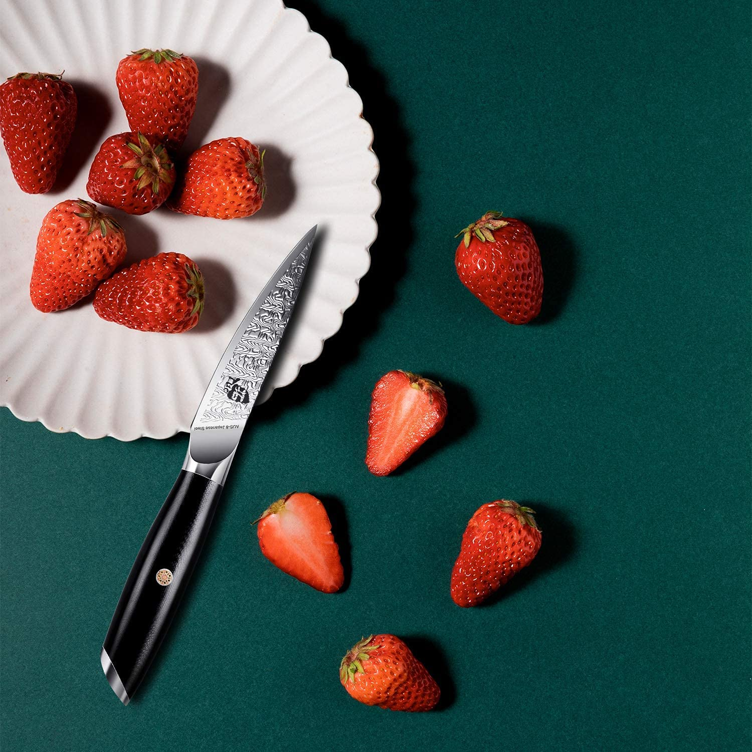 TUO Paring Knife - 3.5 Inch Small Kitchen Knife Peeling Knife for Fruit and Veggie, AUS-8 Japanese Stainless Steel with Ergonomic G10 Handle, Falcon S Series with Gift Box