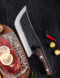 DRGSKL Hand Forged Meat Cleaver Knife Butcher Knife for Meat Cutting Full Tang Chef Knife with Belt Sheath and Gift Box High Carbon Steel Knife Grilling Knife for Kitchen or Camping Outdoor