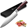 Chef Knife PAUDIN N1 8 Inch Kitchen Knife, German High Carbon Stainless Steel Sharp Knife, Professional Meat Knife with Ergonomic Handle and Gift Box for Family & Restaurant