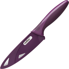 Zyliss - 31380 ZYLISS Utility Paring Kitchen Knife with Sheath Cover, 5.5-Inch Stainless Steel Blade, Purple