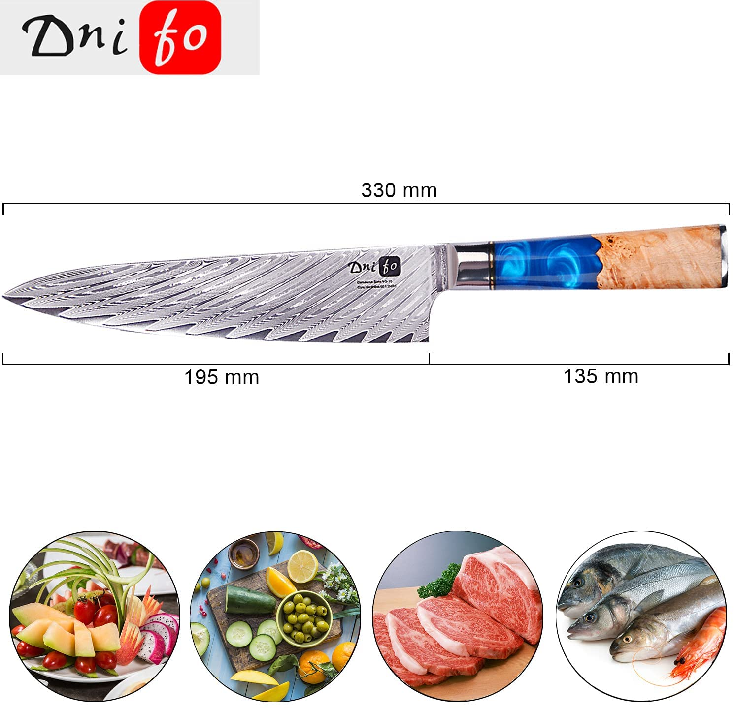 Zlatko Chef Knife 8 Inch Damascus Knives for Kitchen, High Carbon Stainless Steel Damascus VG10 67-Layer Ultra Sharp Kitchen Knife Ergonomic Handle with GIFT BOX
