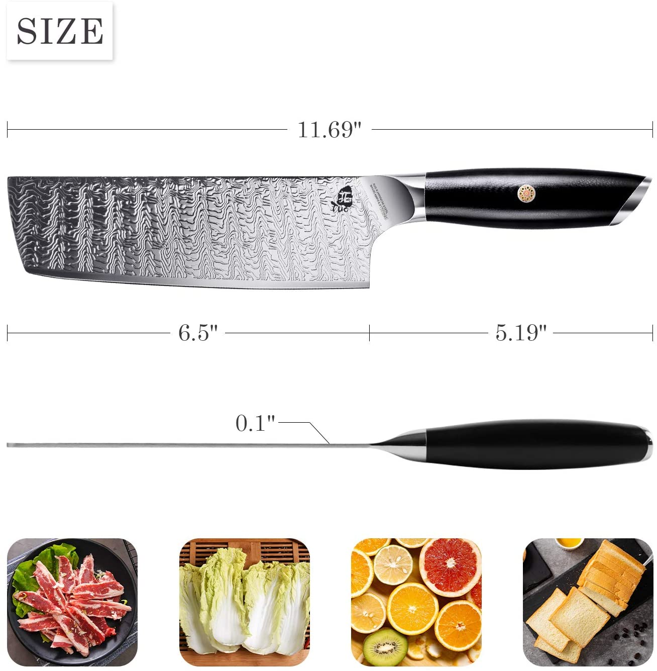 TUO Nakiri Knife - 6.5 Inch Vegetable Cleaver Knife, Asian Chef Knife Forged AUS-8 Japanese Stainless Steel, Meat Cleaver with G10 Full Tang Handle - Falcon S Series with Gift Box