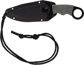 Master USA MU-1119GC Tactical Neck Knife, Black Blade, Cord-Wrapped Steel Handle, 6.75-Inch Overall