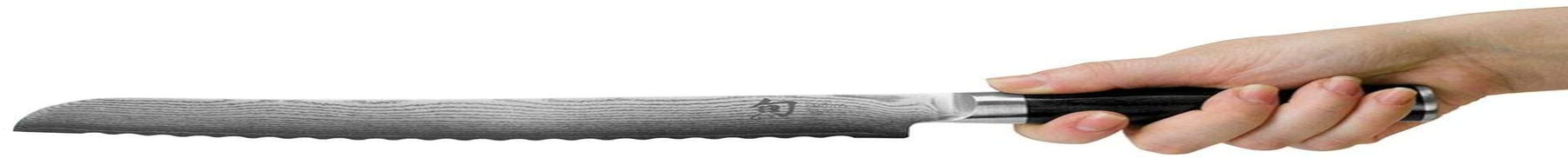Shun Classic 9” Bread Knife with VG-MAX Steel Serrated Edge and Ebony Pakkawood Handle, 9", Silver