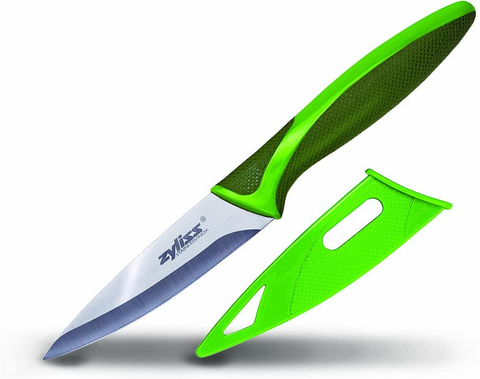 Image of ZYLISS Paring Knife with Sheath Cover, 3.5-Inch Stainless Steel Blade, Green