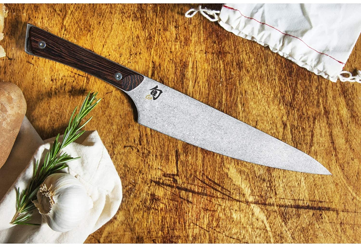 Shun Cutlery Kanso 8-Inch Stainless Steel, All Purpose, Durable, Essential, Handcrafted Japanese Gyuto Style Chef’S Knife; Scratch Resistant Heritage Finish for Kitchen Food Preparation Tasks at Home
