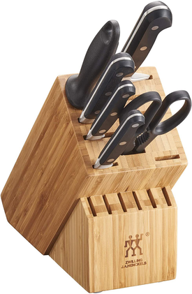 ZWILLING Professional S 7-Pc Knife Set with Block, Chef’S Knife, Serrated Utility Knife, Black