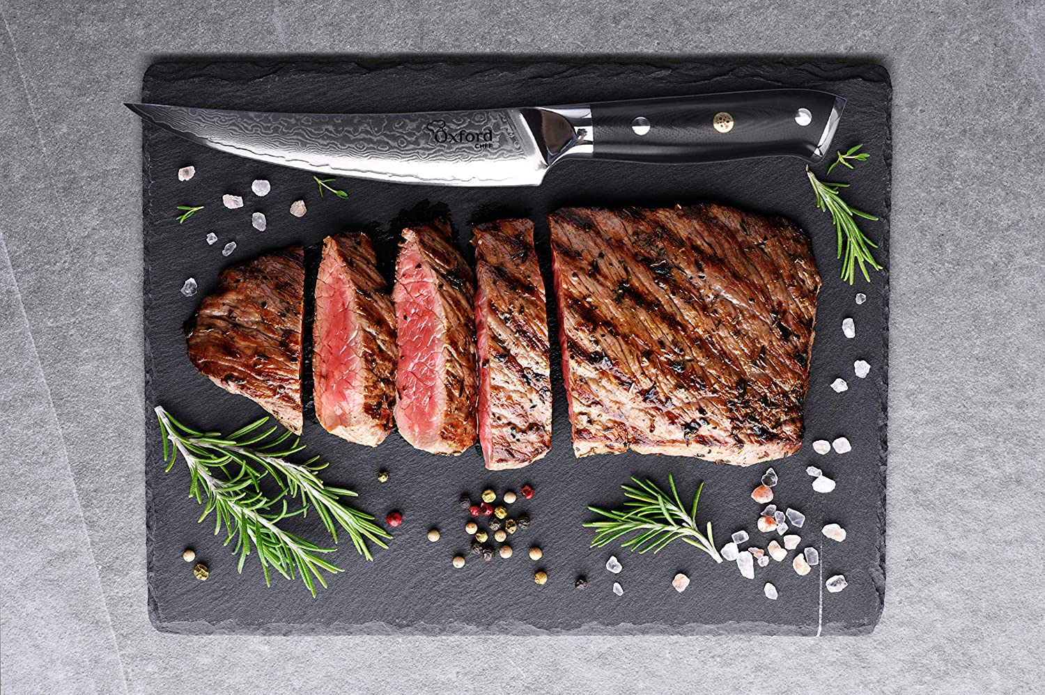 Boning (Fillet) Knife 6.5 Inch by Oxford Chef - Best Damascus- Japanese- VG10 Super Steel 67 Layer High Carbon Stainless Steel-Razor Sharp, Stain & Corrosion Resistant, Awesome Edge Retention