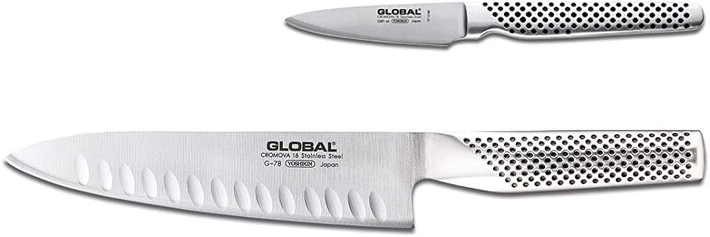 Global 2 Piece Knife Set, 2.3, Silver