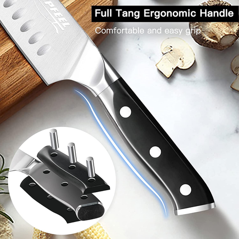 Image of Professional Chef Knife Set Sharp Knife, German High Carbon Stainless Steel Kitchen Knife Set 3 Pcs-8"Chefs Knife &7"Santoku Knife&5"Utility Knife, Knives Set for Kitchen with Gift Box