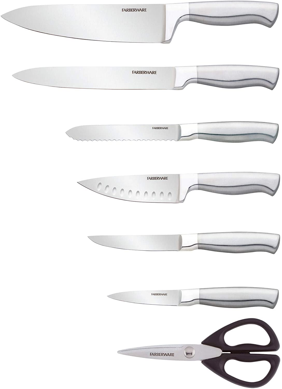 Farberware Self-Sharpening 13-Piece Knife Block Set with Edgekeeper Technology, Black -