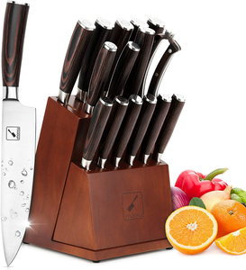 Knife Set, Imarku 16-Pieces Premium Kitchen Knife Set, German Stainless Steel Knife Set with Block and Knife Sharpener