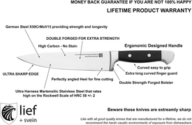 LIEF+SVEIN Brand German Steel Knife Block Set, 15-Piece Kitchen Knife Sets. German Stainless 1.4116 Steel. Unique Kitchen Knives Set with Ipad Holder. Ideal Knife Set with Block and Sharpener.