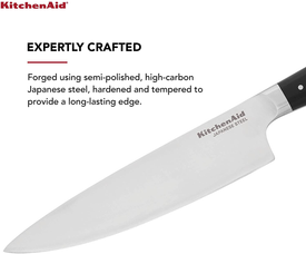 Kitchenaid Gourmet Forged Chef Knife, 8-Inch, Black