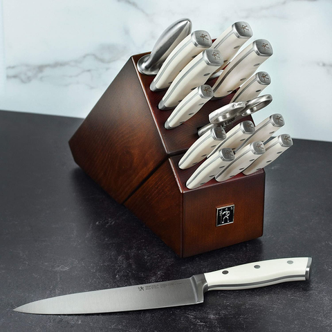 Image of J.A. Henckels International 16 Piece Forged Accent Off-White Knife Block Set