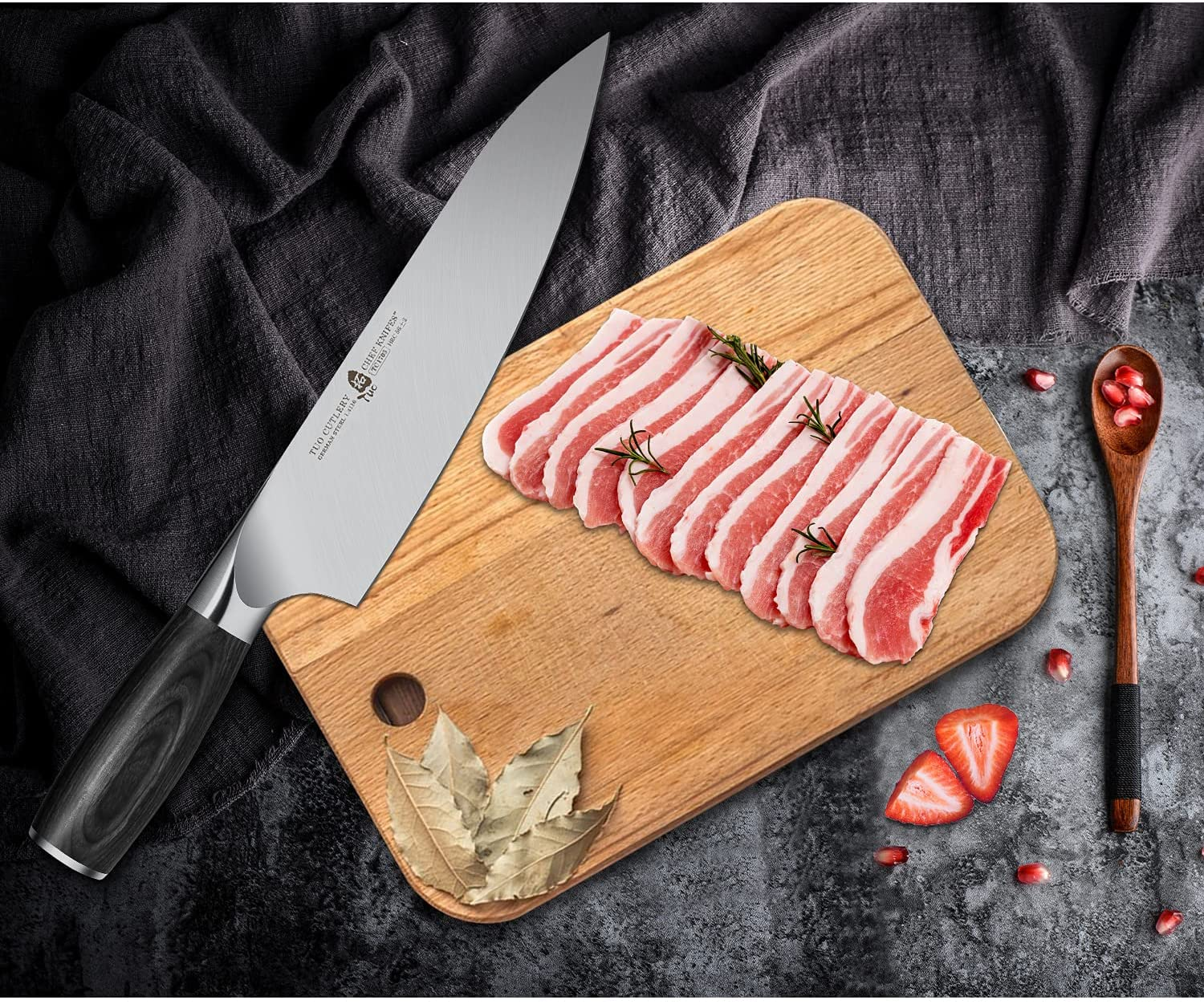 TUO Kitchen Knife 8 Inch, Pro Chef Knife Cutting Knife Cooking Knife, High Carbon German Stainless Steel, Ergonomic Pakkawood Handle, Full Tang with Gift Box, Goshawk Series