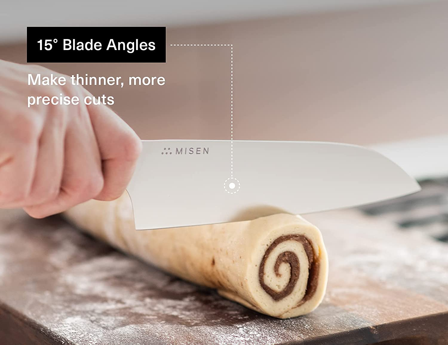 Misen Santoku Knife - 7.5 Inch Japanese Style Kitchen Knife - High Carbon Stainless Steel Chopping Knife, Blue