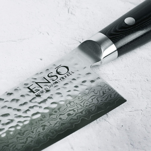 Image of Enso HD 7" Bunka Knife - Made in Japan - VG10 Hammered Damascus Stainless Steel