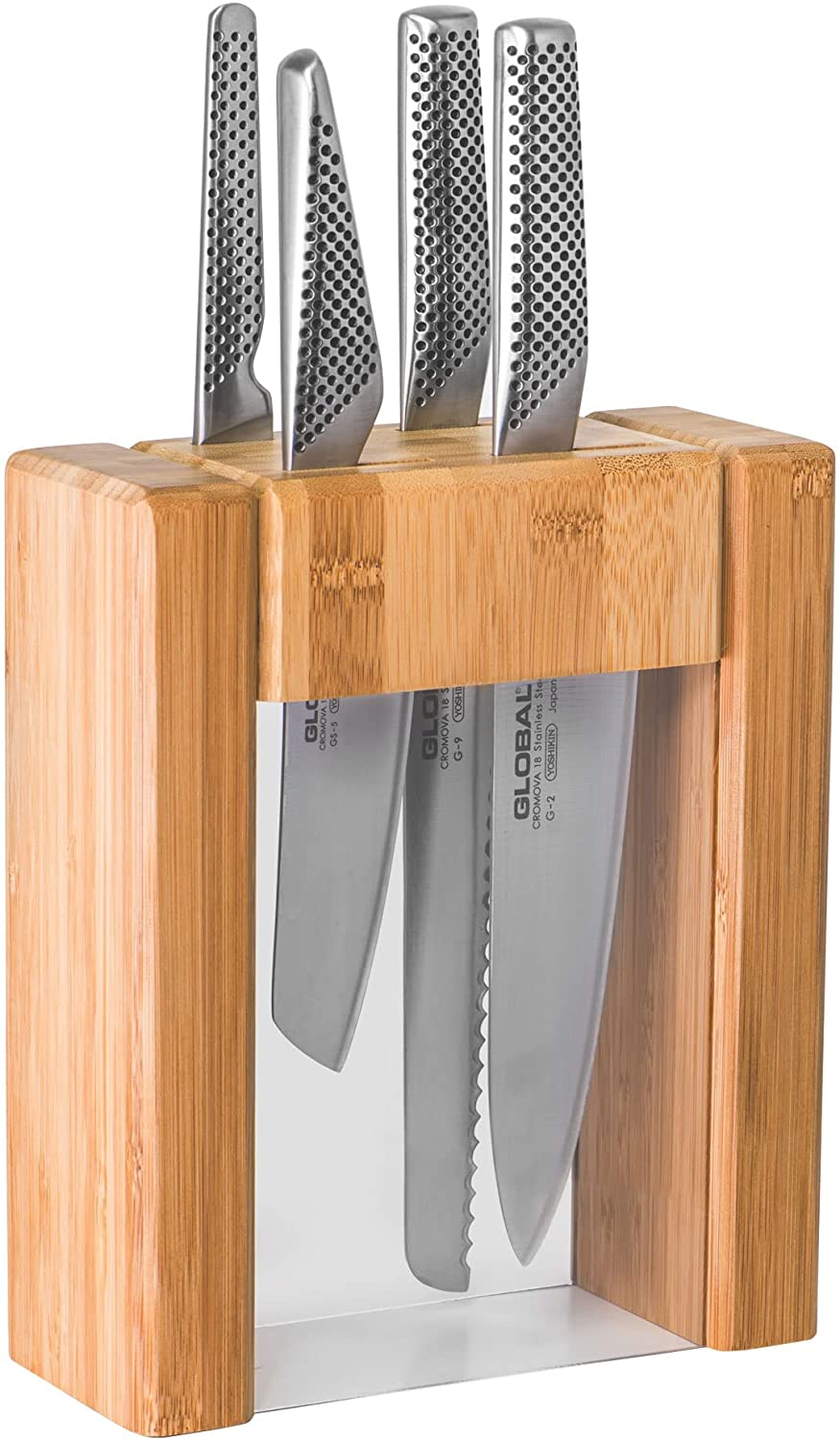 Global Teikoku 5 Piece Stainless Steel Knife Block Set