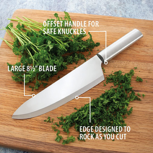 Rada Cutlery French Chef Knife Stainless Steel Blade with Aluminum Handle Made in USA, 8.5 Inch, Silver