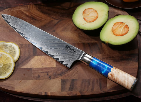 Image of Zlatko Chef Knife 8 Inch Damascus Knives for Kitchen, High Carbon Stainless Steel Damascus VG10 67-Layer Ultra Sharp Kitchen Knife Ergonomic Handle with GIFT BOX