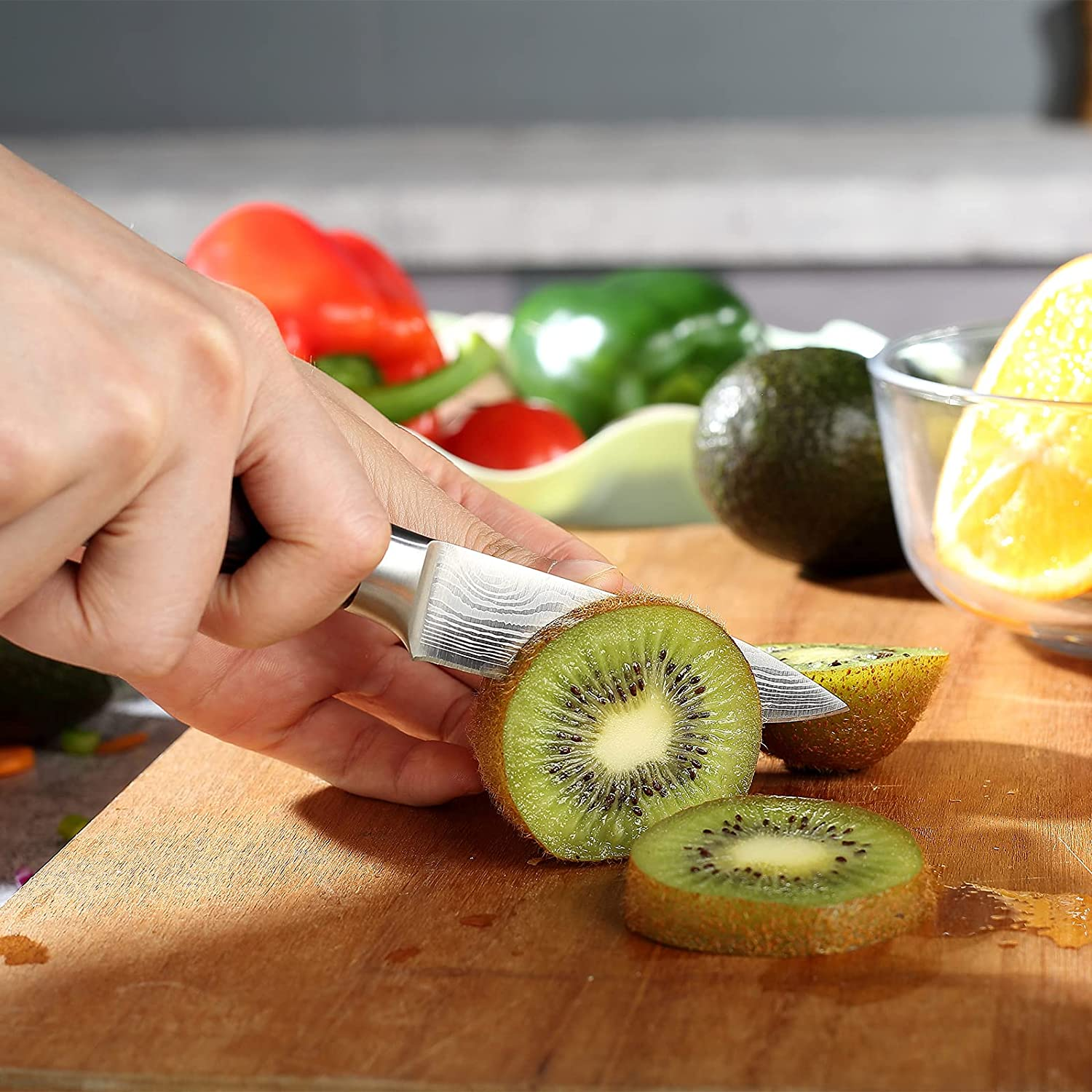 PAUDIN Kitchen Knife Set, Professional Chef Knife Set with Ultra Sharp Blade & Wooden Handle, 3 Pieces German High Carbon Stainless Steel Knife Set