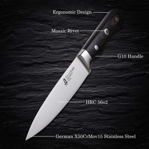 Image of TUO Chef Knife 6 Inch-Cook'S Knife Professional Kitchen Knife-German Stainless Steel Gyuto Knife-G10 Ergonomic Handle with Gift Box-Legacy Series