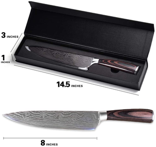 Professional Chef Knife, 8 Inch Pro Kitchen Knife, German High Carbon Stainless Steel Knife with Ergonomic Handle