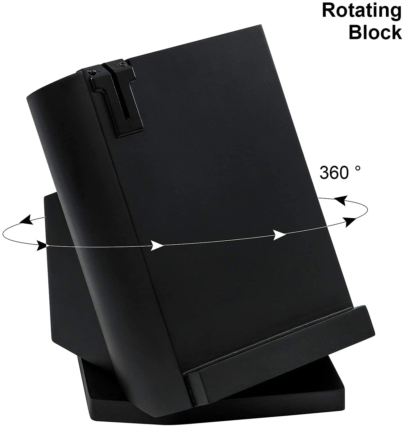 Knife Set, 14-Piece German Steel Kitchen Knife Block Sets with Built-In Sharpener, Rotating Block