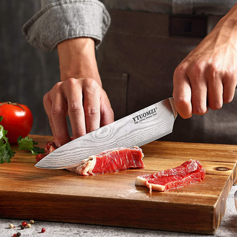 Image of Ytuomzi Chef'S Knife with Ergonomic Handle Professional Chef Knife 8 Inch Forged, Ultra Sharp Kitchen Knife Made of German High Carbon Stainless Steel (Chef Knife 8 Inch)