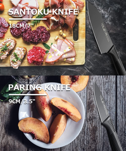 Knife Set,Yoleya 15 Pieces Kitchen Knife Set Non Stick Coating Knife Set with Block,Professional Knives Set for Kitchen
