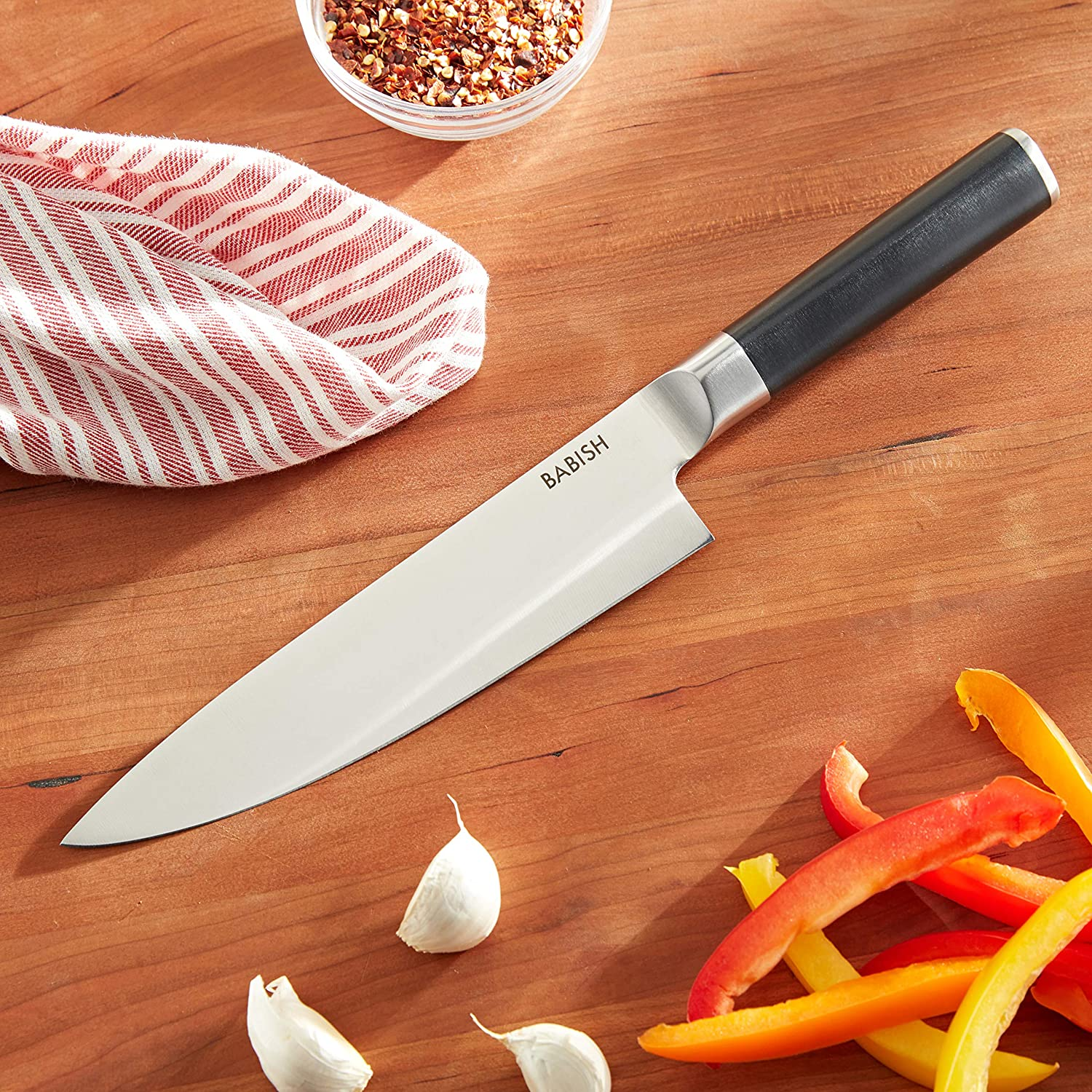 Babish High-Carbon 1.4116 German Steel Cutlery, 8" Chef Knife,