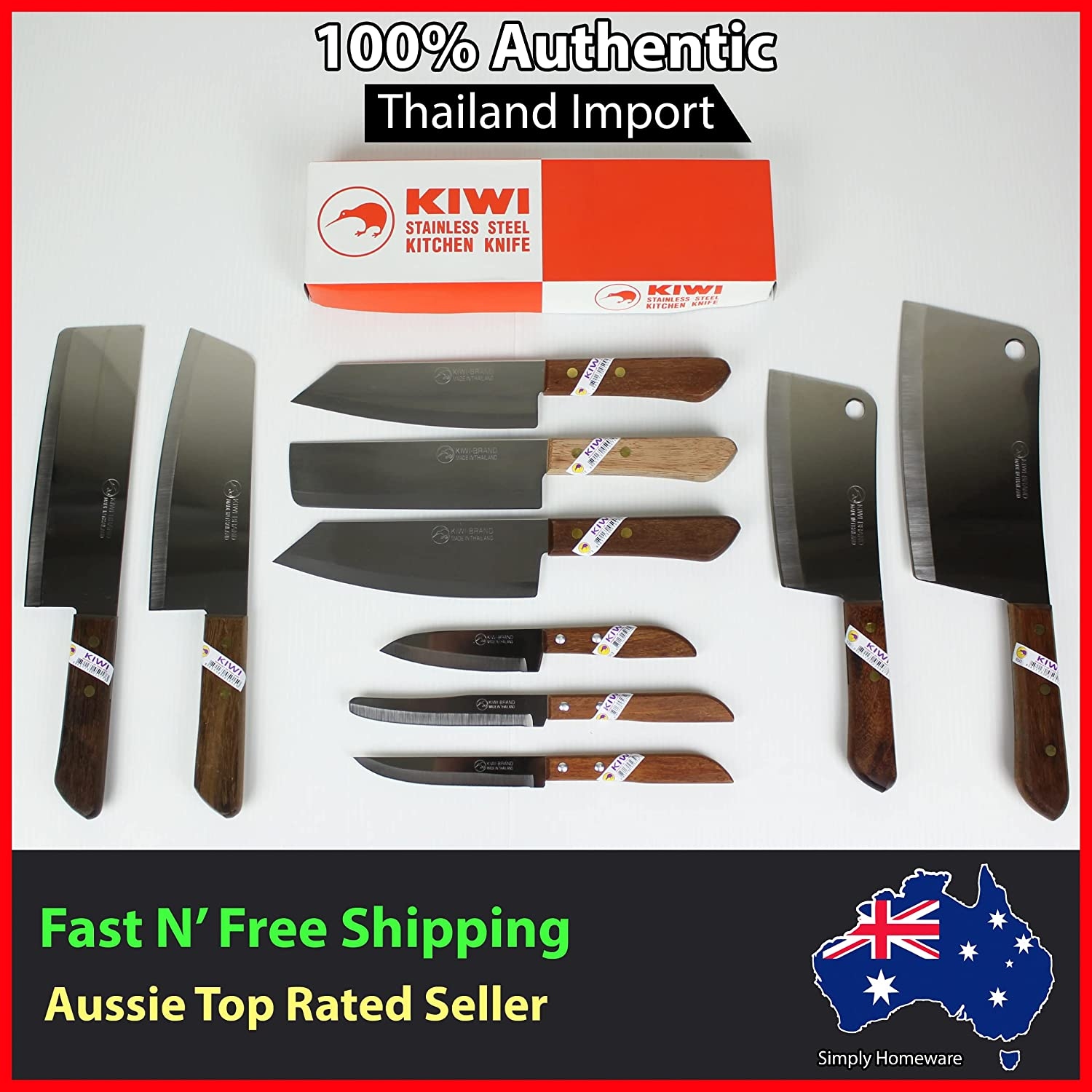 Kiwi Brand Stainless Steel 8 Inch Thai Chef'S Knife No. 21