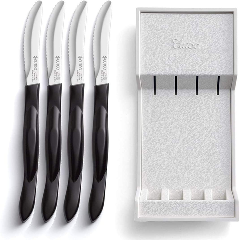 Image of Four (4) - Cutco Classic Black Table Steak Knives #1759 - Manufacture Sealed