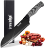 Bravedge Chef Knife 7'' Kitchen Knife, Professional Santoku Knife Cooking Knife, Ultra Sharp Stainless Steel Blade with Sheath, Ergonomic Handle Elegant Gift Box Great Gift Choice