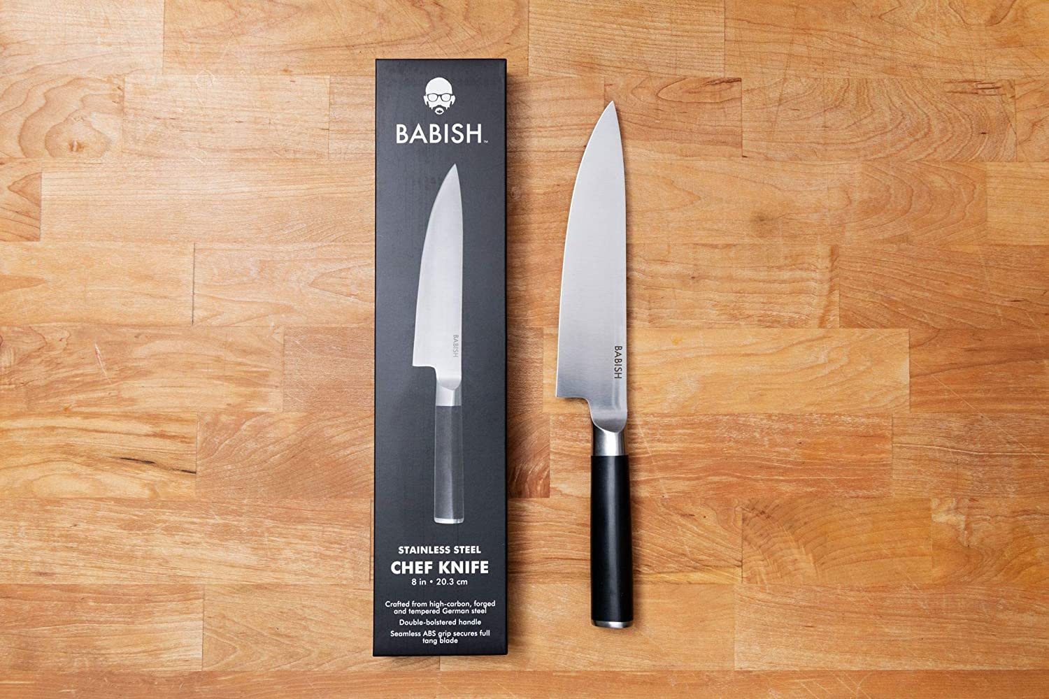 Babish High-Carbon 1.4116 German Steel Cutlery, 8" Chef Knife,