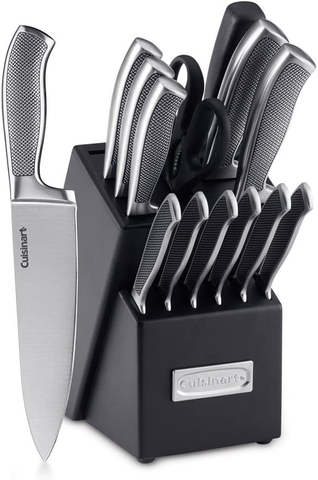 Image of Cuisinart C77SS-15P Graphix Collection 15-Piece Cutlery Knife Block Set, Stainless Steel