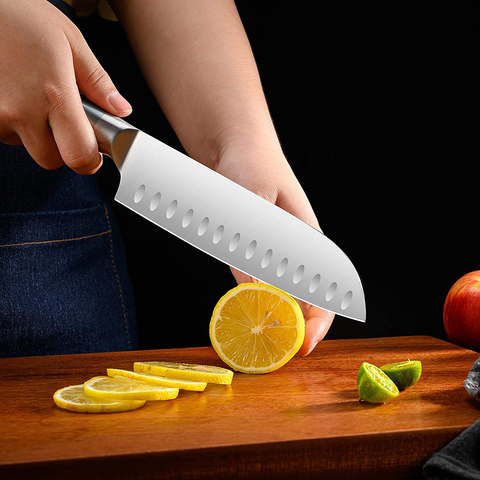 Image of Kitchen Knives Sets, Ultra Sharp 8 Inch Chef Knife and 7 Inch Santoku Knife, 2 Piece Professional Stainless Steel Knives with Ergonomic Handle and Gift Box for Kitchen