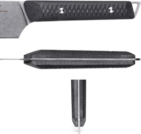 BGT Kitchen Knife Set, 5Pcs Professional Chef Knife Set with Bag, Stonewashed Swedish Sandvik 12C27 Steel Kitchen Knife Set with G10 Handle