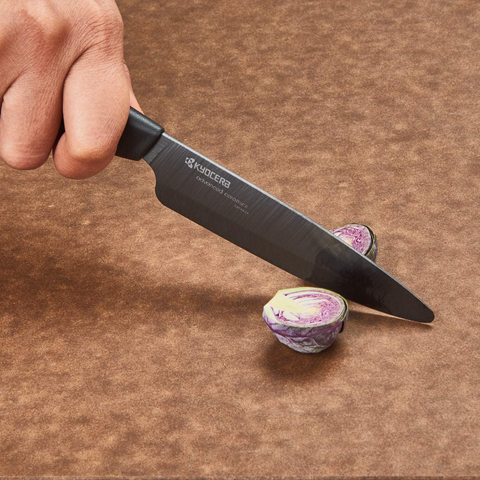 Image of Kyocera Revolution Ceramic Knife Set, Sizes: 6", 5.5", 4.5", 3", Black Handle W/Black Blades