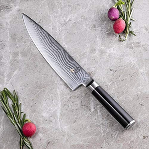 Shun Classic 8” Chef’S Knife with VG-MAX Cutting Core and Ebony Pakkawood Handle; All-Purpose Blade for a Full Range of Cutting Tasks with Curved Blade for Easy Cuts; Cutlery Handcrafted in Japan
