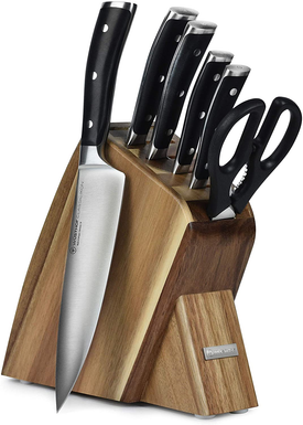 Wusthof Classic Ikon 7 Piece Slim Knife Set with Acacia Block