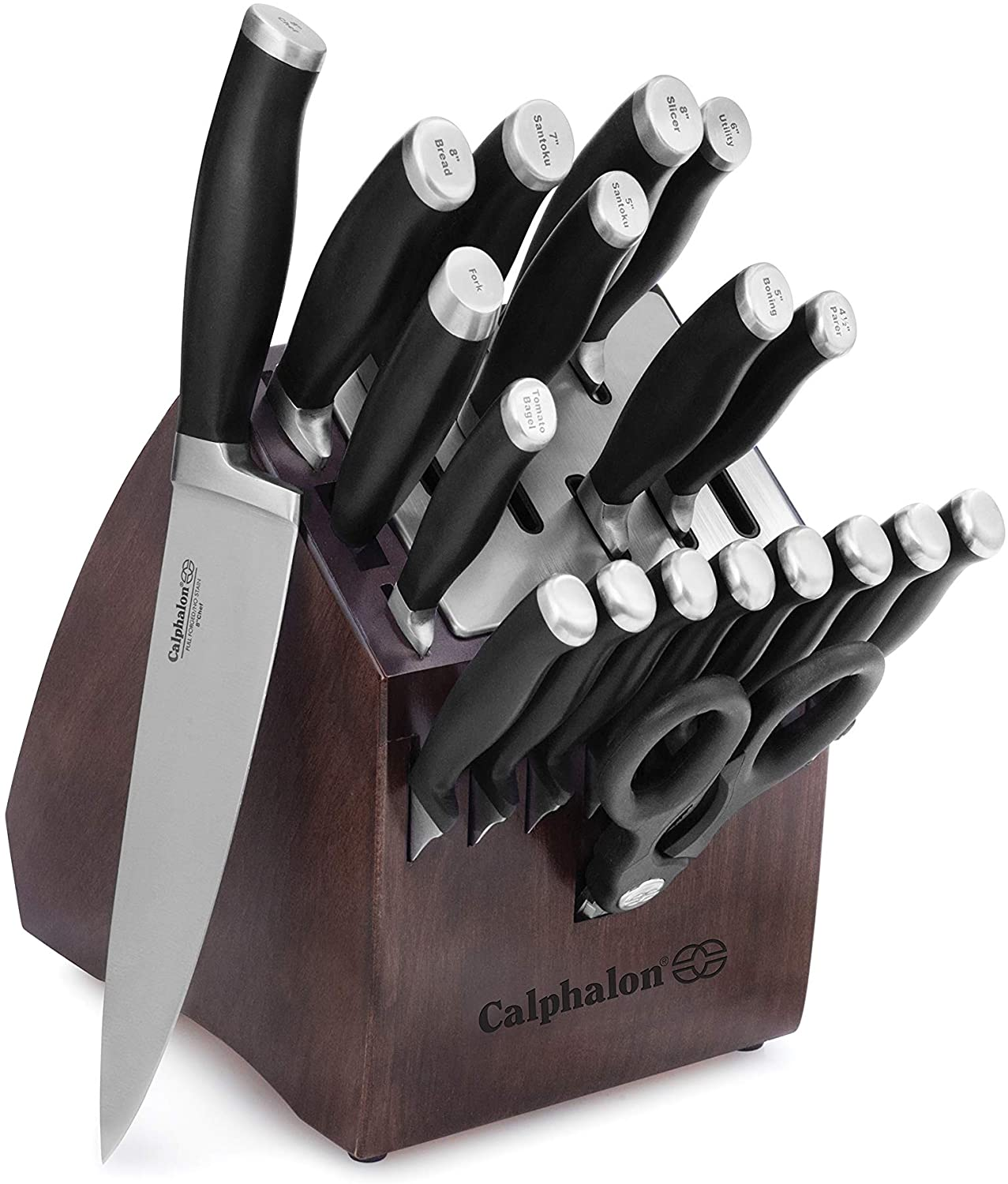 Calphalon Contemporary Self-Sharpening 20-Piece Knife Block Set with Sharpin Technology, Black
