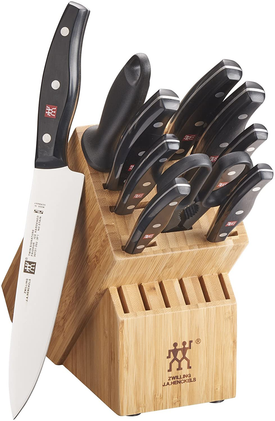 ZWILLING Twin Signature 11-Pc Knife Block Set, Chef Knife, Bread Knife, Black