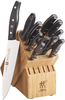 ZWILLING Twin Signature 11-Pc Knife Block Set, Chef Knife, Bread Knife, Black