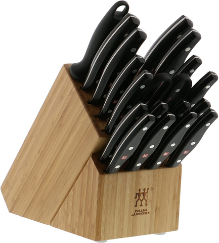 Image of ZWILLING Twin Signature 19-Pc Kitchen Knife Set with Block, Chef Knife, Professional Chef Knife Set, German Knife Set Light Brown